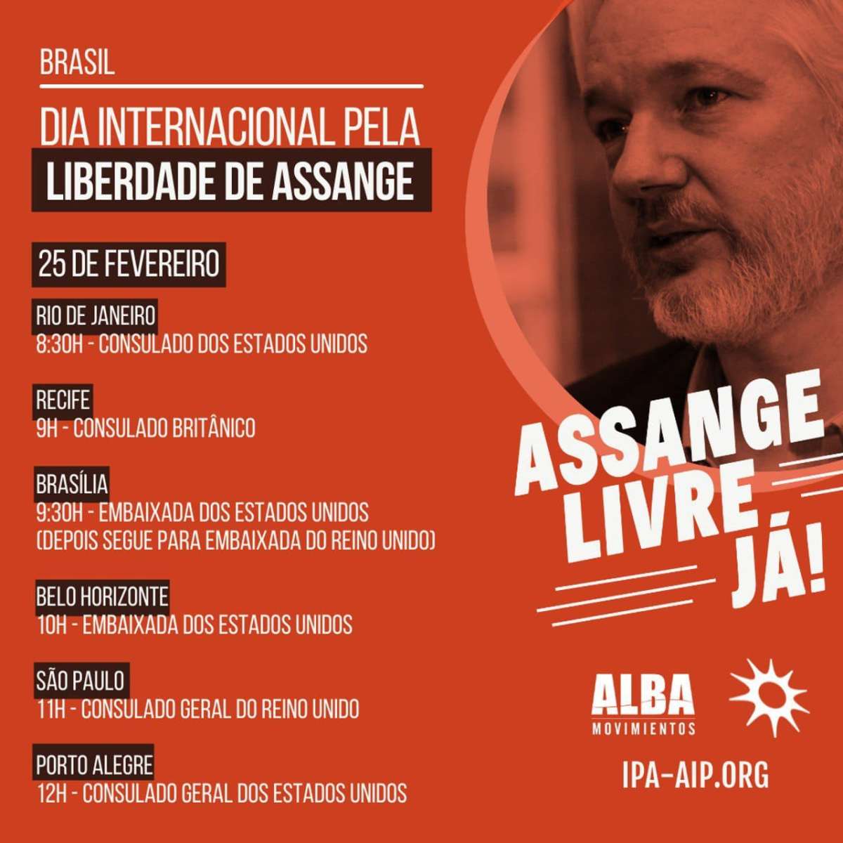 #LiberdadeParaAssange Todos na Luta Pela Liberdade de Julian Assange!